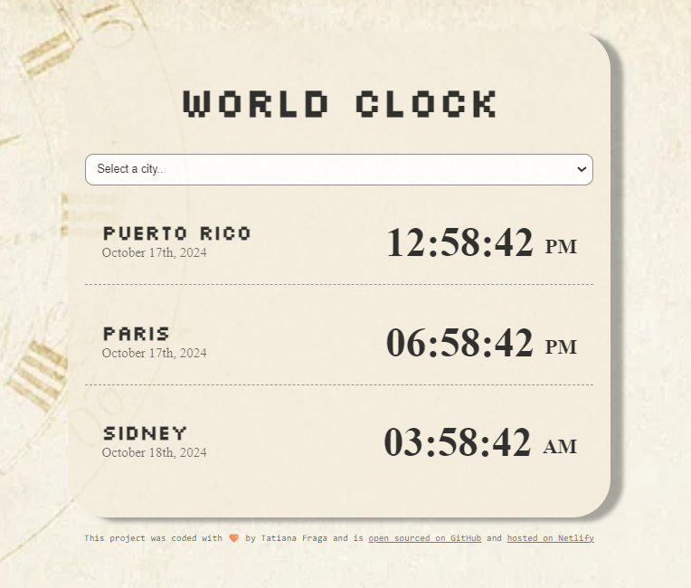 world clock project